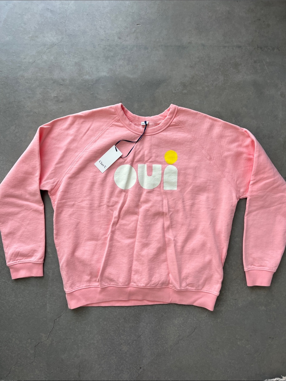Clare V. Pink 'oui' Sweatshirt